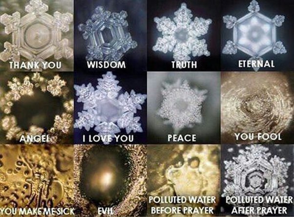 water crystals from dr masuru emoto's experiements